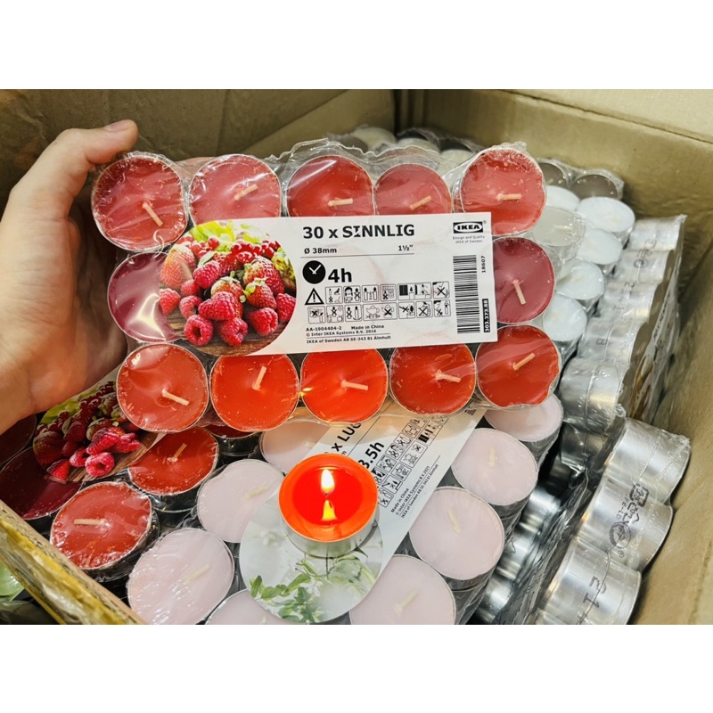 Nến thơm Ikea cao cấp vỉ 30 nến dùng để trang trí, cúng dường hương thơm dịu nhẹ sang trọng
