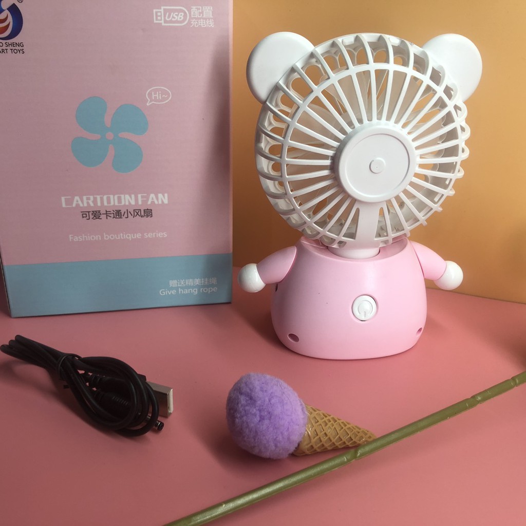 Quạt Mini Cầm Tay [Sota] Quạt Tích Điện CARTOONFAN CS1186 Mini USB Fan Di Động, Để Bàn | WebRaoVat - webraovat.net.vn