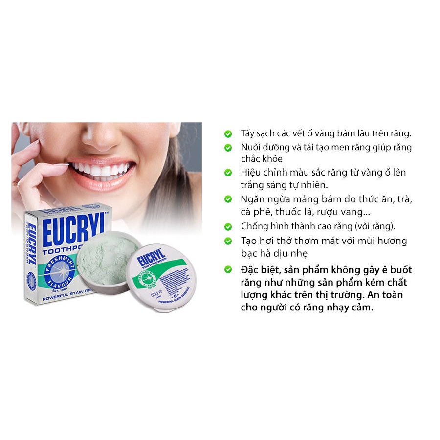 Bột Đánh Răng Eucryl Toothpowder