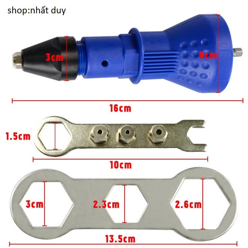 đầu chyển đổi máy khoan thành máy rút đinh RIVE