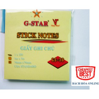 Giấy nhớ, giấy ghi chú, giấy Note vàng 3x4, 3x5