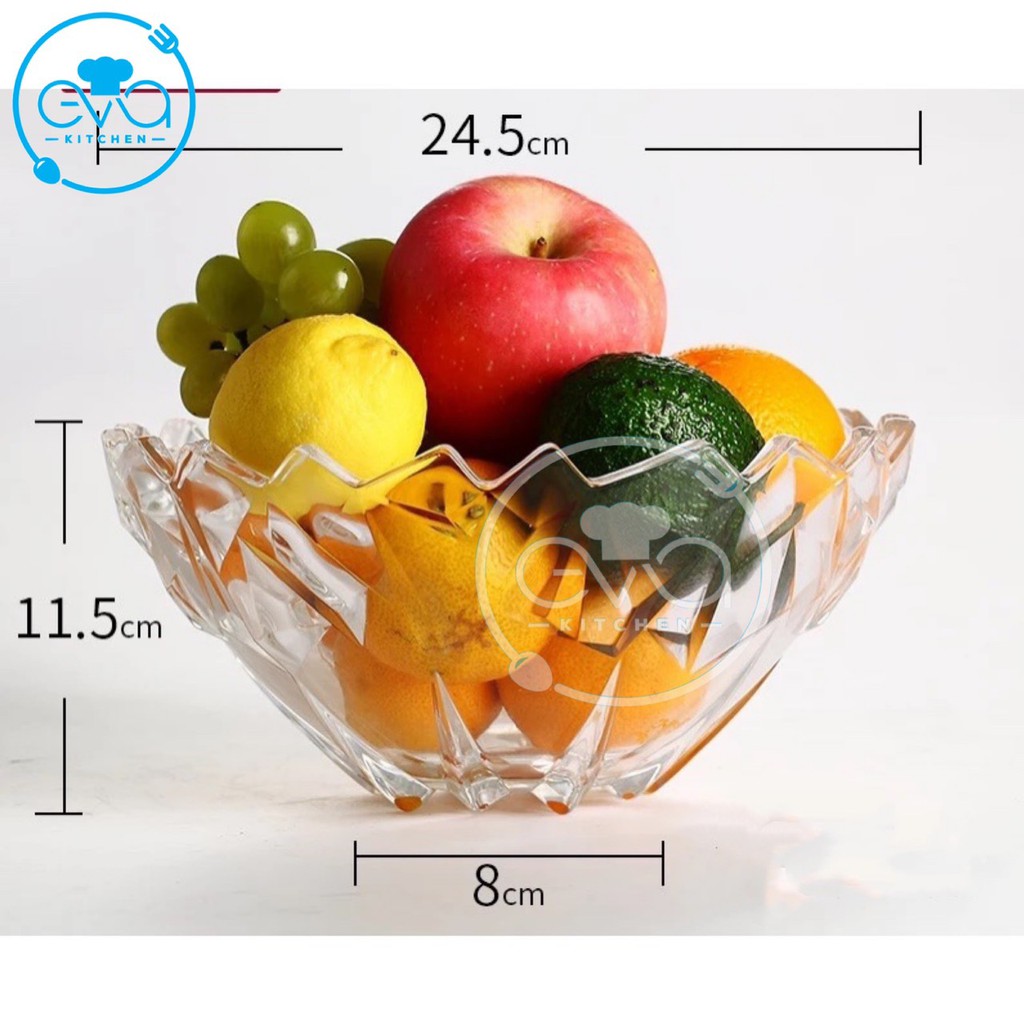 Tô Thuỷ Tinh Đựng Hoa Quả Pha Lê Hoạ Tiết Kim Cương Sang Trọng / Thố Mứt Tết Thuỷ Tinh Tô Kim Cương DSW2015-10 M3167