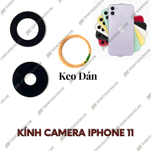 Kính camera iphon e 11 kèm keo dán