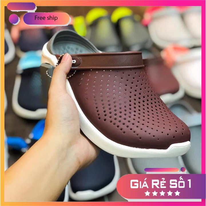 Dép Cross Literide Nam Nữ màu đỏ đô, Hàng loại 1 full tag, full box hãng