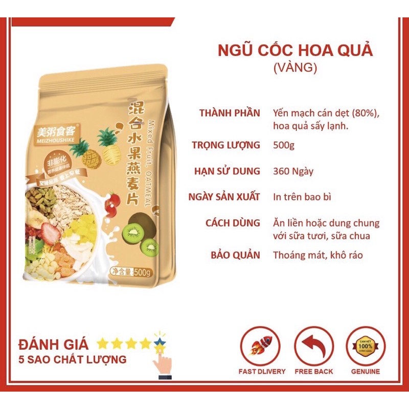 Gói vàng 500gr ngũ cốc mix hạt quả hàng chuẩn