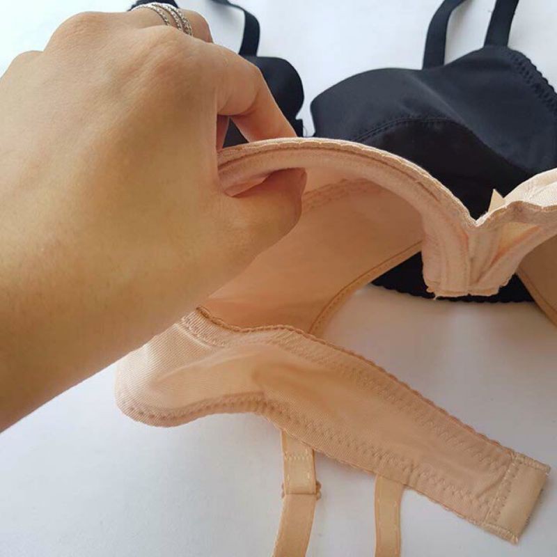 Áo lót satin có gọng không đệm lót cotton cao cấp - vòng chân ngực bé cup a