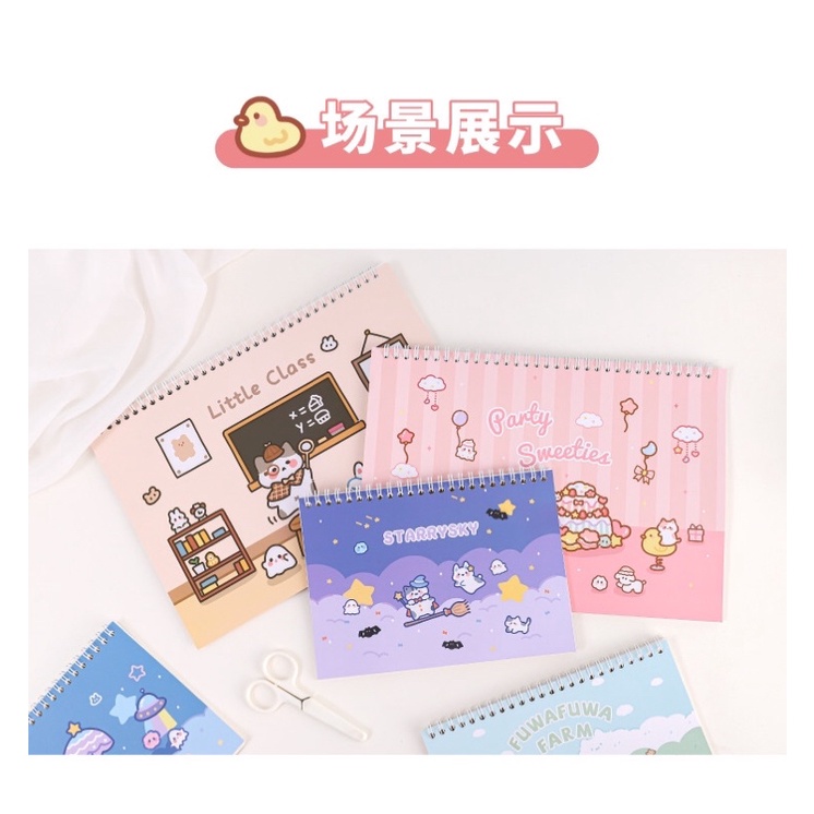 🌸 Sổ chiết washi tape A5 80 trang lưu trữ sticker dễ thương trang trí sổ dụng cụ làm bullet journal A5 A4 MOLINTA🌸