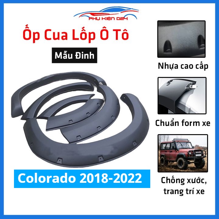 Bộ ốp cua lốp xe ô tô Colorado 2018-2019-2020-2021-2022 mẫu đinh trang trí bảo vệ lốp xe