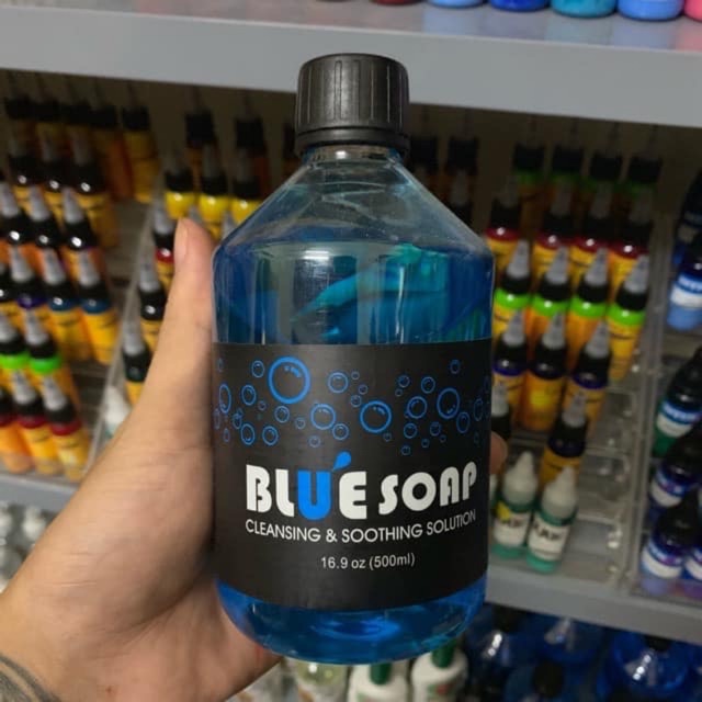 Dung dịch tạo bọt vệ sinh hình xăm bluesoap hàng có sẵn