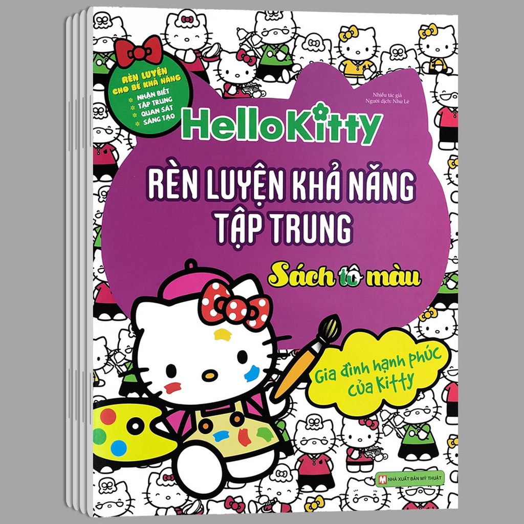 Sách - Hello Kitty - Rèn Luyện Khả Năng - Bộ 4 quyển (Sách tô màu dành cho trẻ 3+)