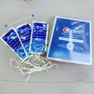 💙Lẻ 1 gói💙Dán trắng răng Crest 3D Whitestrips Professional Effects Levels 18 Whiter