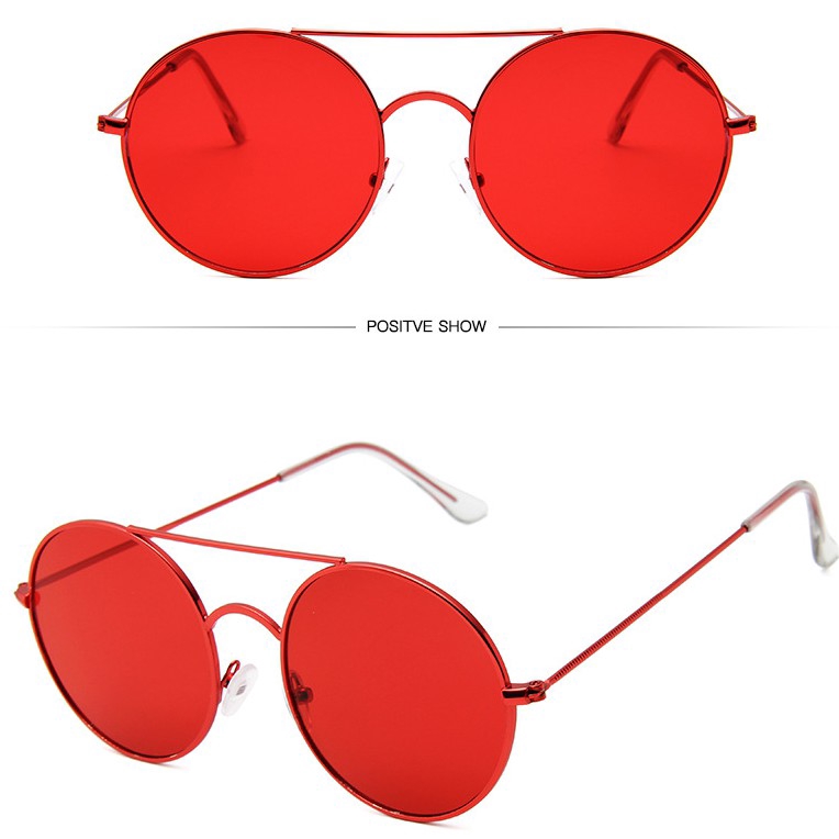 Kính mát gọng kim loại dạng tròn kiểu phi công mới dành cho nữ