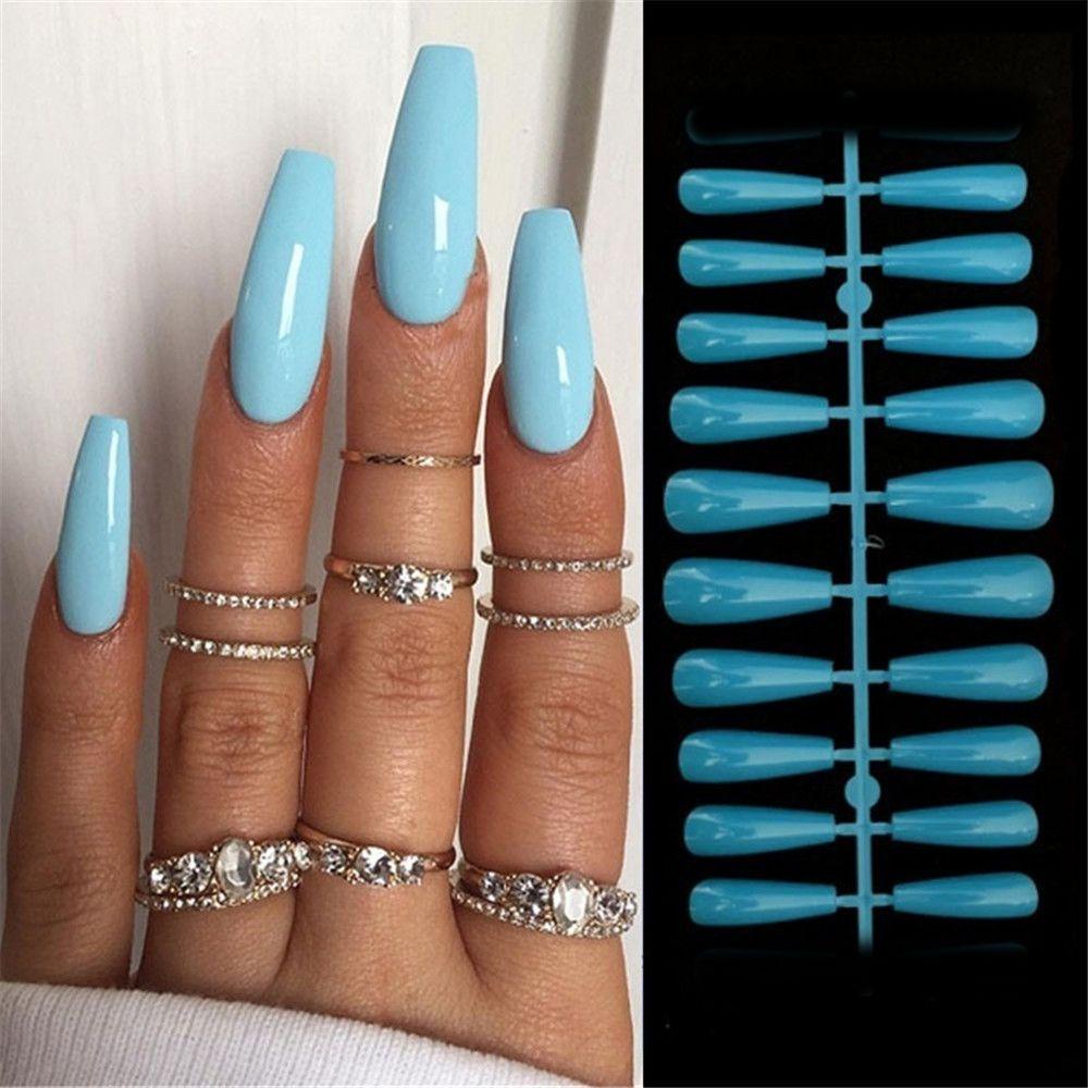 Set 20 Móng Tay Giả Bằng Acrylic DIY Ốp