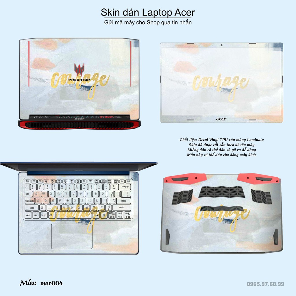 Skin dán Laptop Acer in hình vân Marble (inbox mã máy cho Shop)