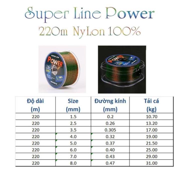 Dây Câu  Cước Câu Cá Nylon Super Power Phụ Kiện Câu Làm Dây Trục Câu Cá