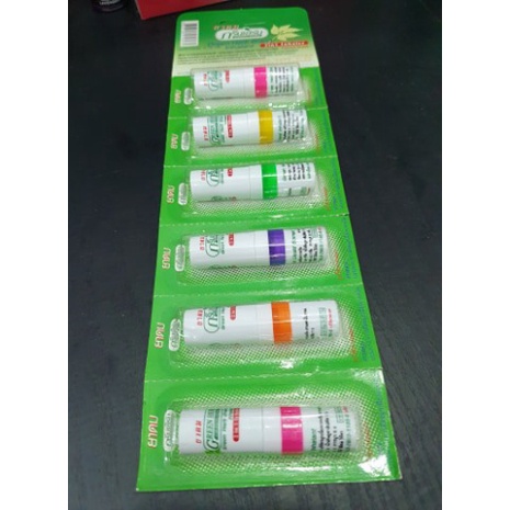 [Combo] 1 Vỉ 6 Ống hít thông mũi 2 đầu Green Herb Thái Lan  Date mới