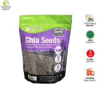 Hạt Chia Úc Absolute Organic Chia Seeds túi tím chính hãng