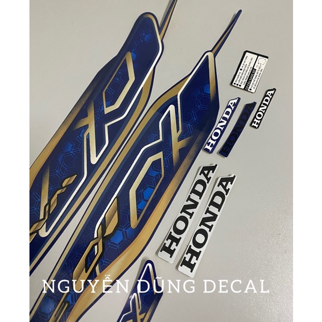 Nguyên bộ tem  Wave anpha màu xanh dương đời 2020-21_ Nguyễn Dũng Decal