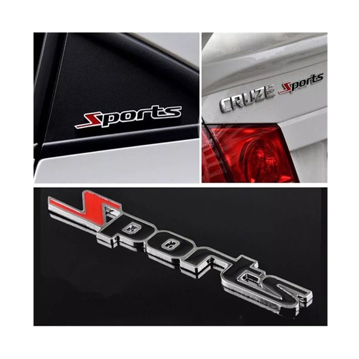 Tem chữ sport kim loại trang trí thân xe giúp chiếc xe trông thể thao và khỏe khoắn