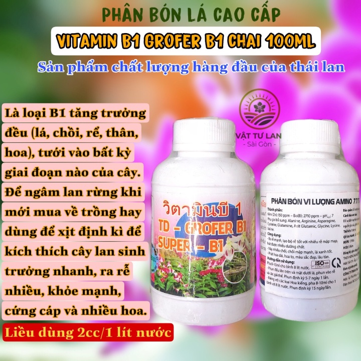 Phân bón lá Thái Lan B1 Grofer B1 Thái Trắng- 100ML