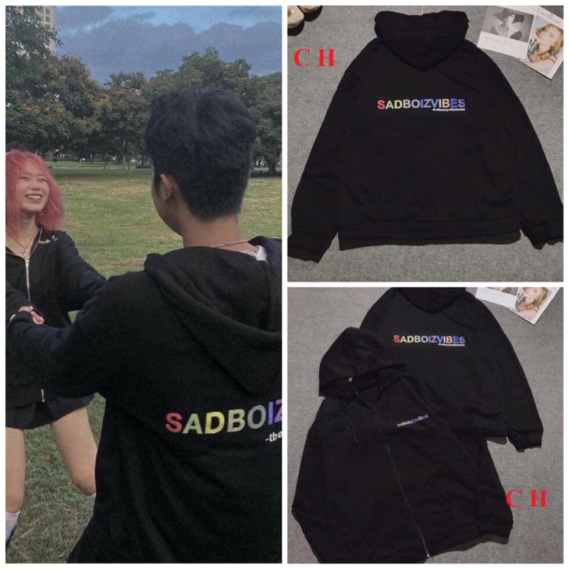 Áo khoác hoodie khoá bo tay Sad Boy🌵Hodie nữ form rộng dài vải nỉ chất đẹp giá rẻ không xù lông hàng quảng châu | BigBuy360 - bigbuy360.vn