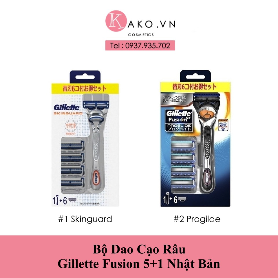 Bộ Dao Cạo Râu Gillette Fusion 5+1 Nhật Bản