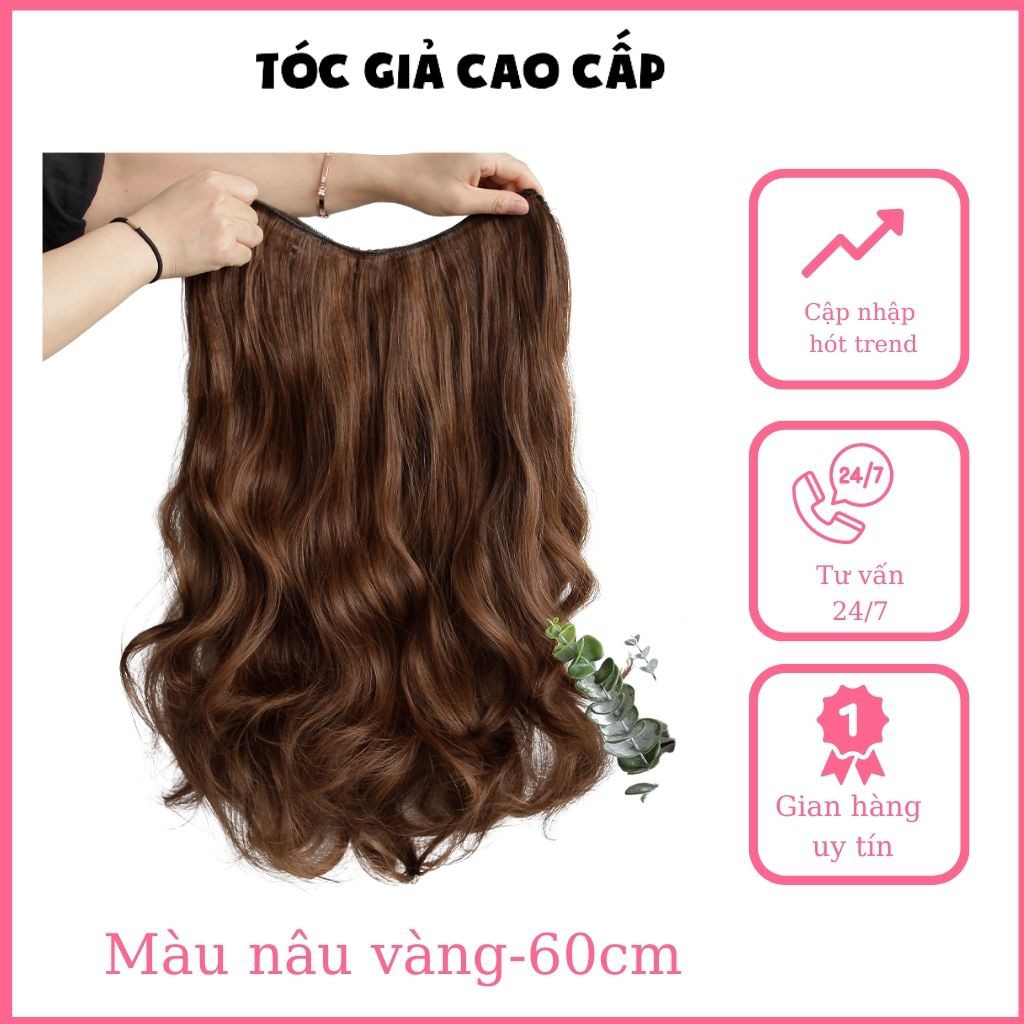 Tóc giả kẹp xoăn dợn nữ đẹp, dải kẹp 6 phím - mã k60