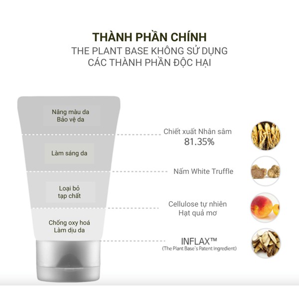 Gel giúp làm sạch tế bào chết The Plant Base White Trufle Turn Over Peeling 50ml