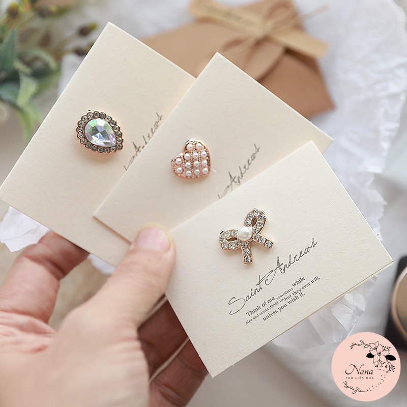 Thiệp đính đá kèm phong bì thiệp, sang trọng - lịch sự, chúc mừng 14/2 - 8/3 - sinh nhật - ngày kỷ niệm