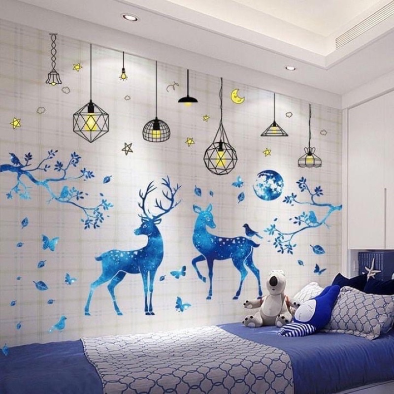Decal Dán Tường  quán trà sữa, phòng ngủ, phòng khách