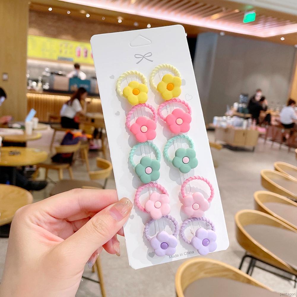 Set 10 dây cột tóc hình trái cây/ hoa/ động vật dễ thương cho bé gái