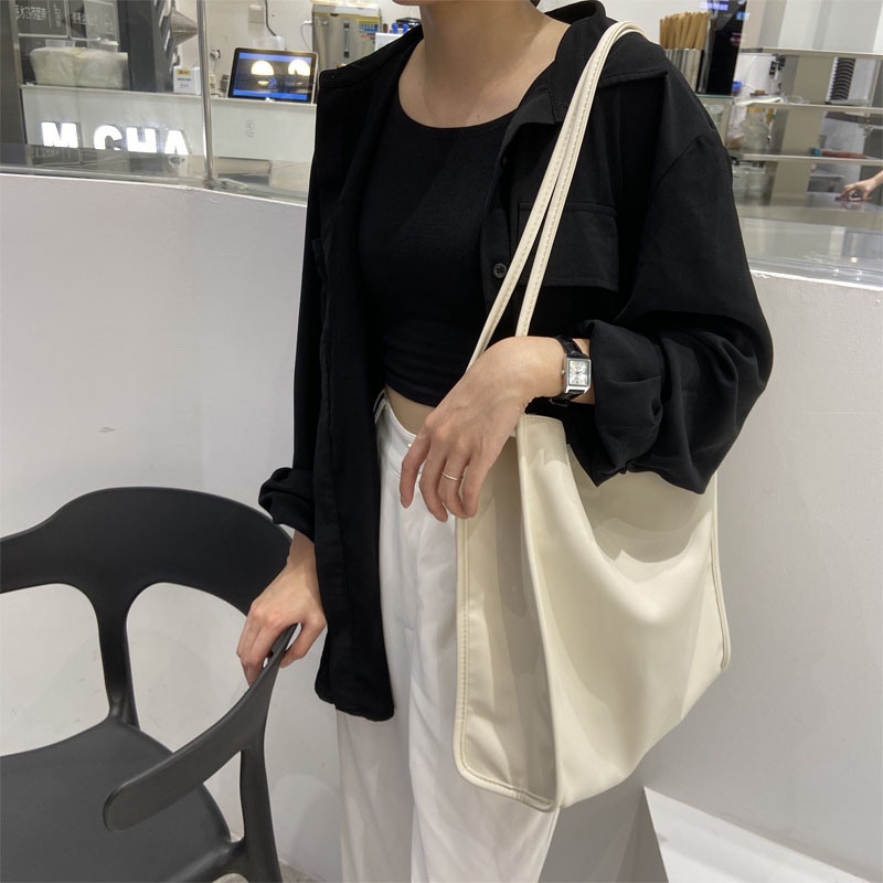 IELGY Túi Đeo Vai Cỡ Lớn Bằng Da Mềm Phong Cách Hàn Quốc Thời Trang Cho Nữ