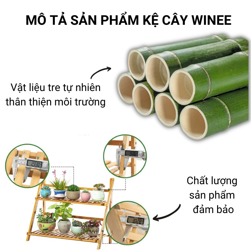 Kệ cây cảnh trong nhà kệ sen đá để ban công gỗ tre thân thiện môi trường kèm hướng dẫn lắp ráp