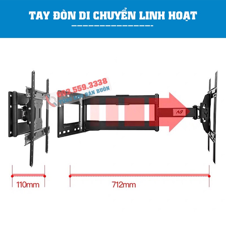 Giá Treo Tivi Xoay Vuông Góc 90 Độ NB SP2 40 - 50 - 55 - 65 - 70 Inch - Giá Treo Tivi Góc SP2 Tải Trọng 56 Kg