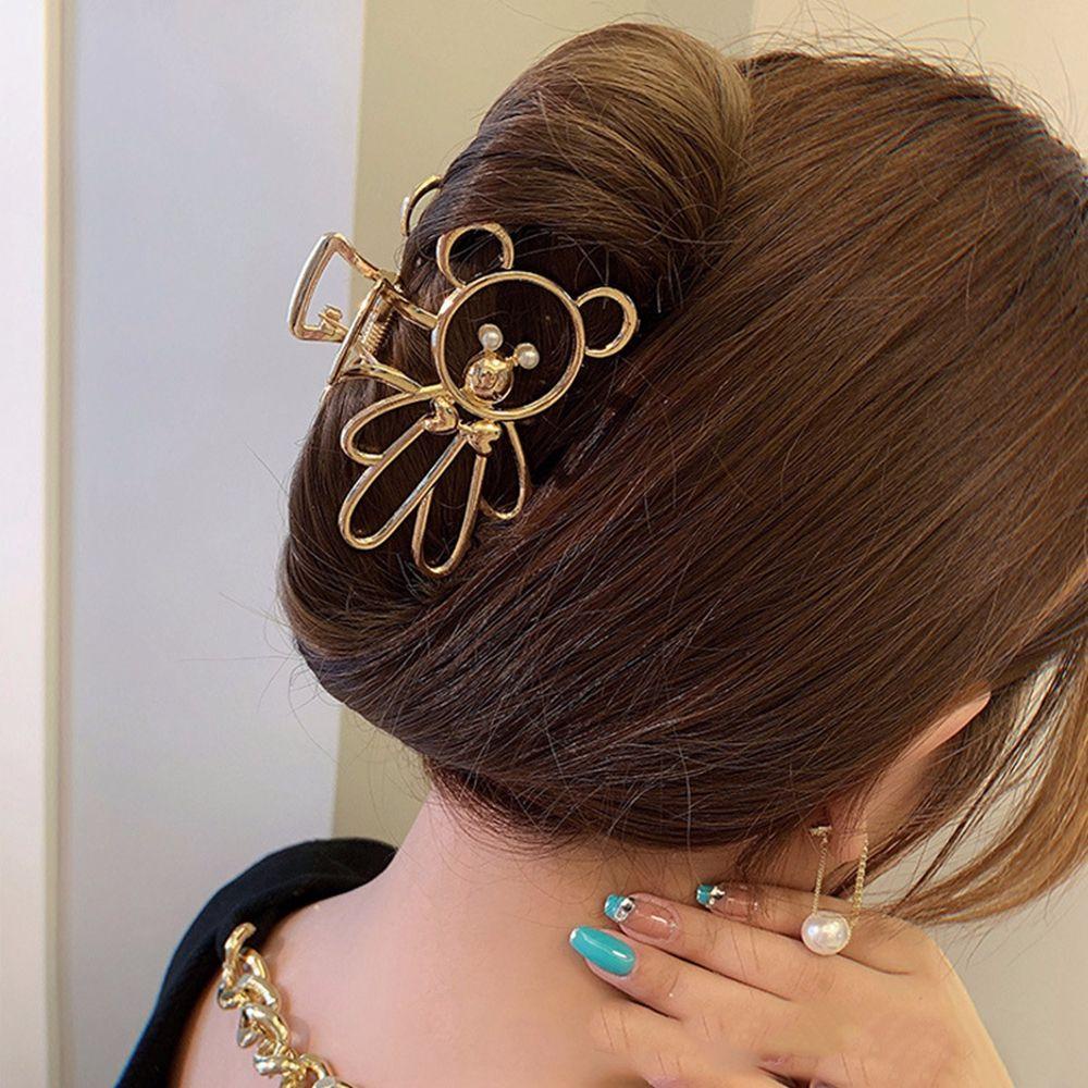 Kẹp Tóc Móng Vuốt Gấu Rỗng Kiểu Hàn Quốc Đơn Giản Ngọt Ngào Dễ Phối Đồ Cho Nữ