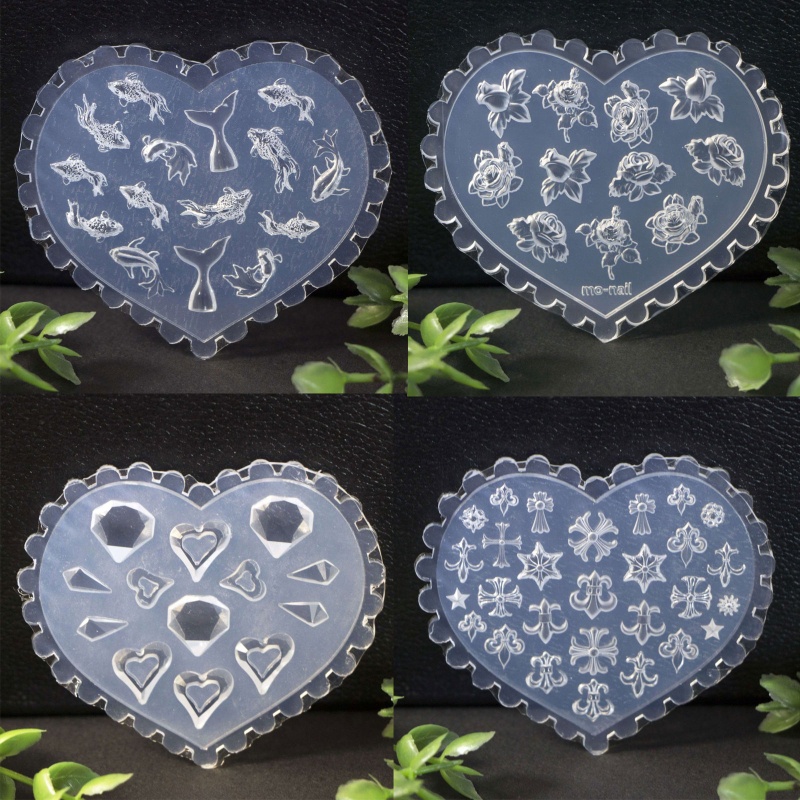 Khuôn Silicone Tạo Hình Cá Hoa Hồng 3D Trang Trí Móng Tay