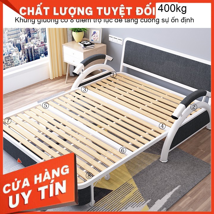 [GIÁ TỐT] Sofa Giường gấp gọn thông minh, Giường Sofa đa năng, khung hợp kim cao cấp (tặng kèm 2 gối ôm) KT:128x190 cm