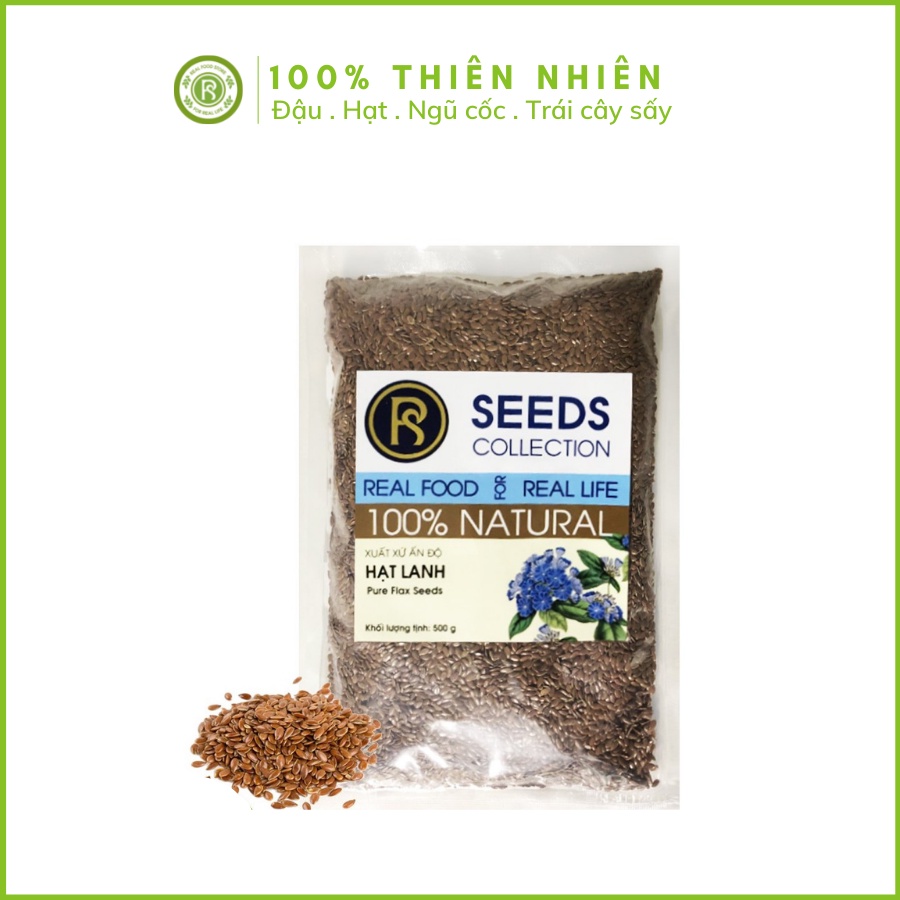 Hạt Lanh Nâu thương hiệu REAL FOOD nhập khẩu Ấn Độ (500g/túi)