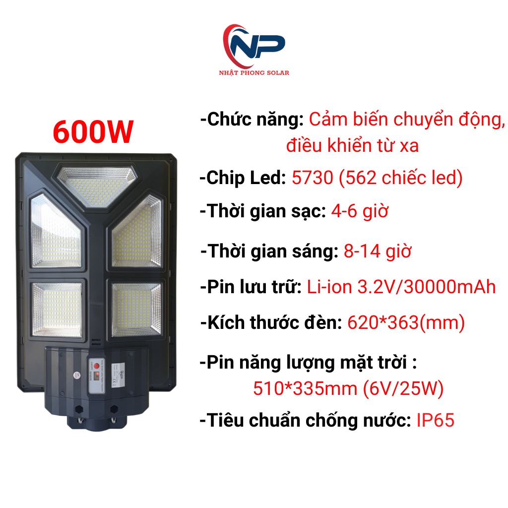 Đèn năng lượng mặt trời, đèn liền thể kép 600W mẫu mới tam giác,cảm biến thông minh,có điều khiển,BH 2 năm