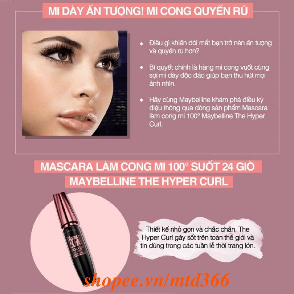 Mascara Maybelline 9.2ml Làm Dài Và Cong Mi Hyper Curl. | BigBuy360 - bigbuy360.vn