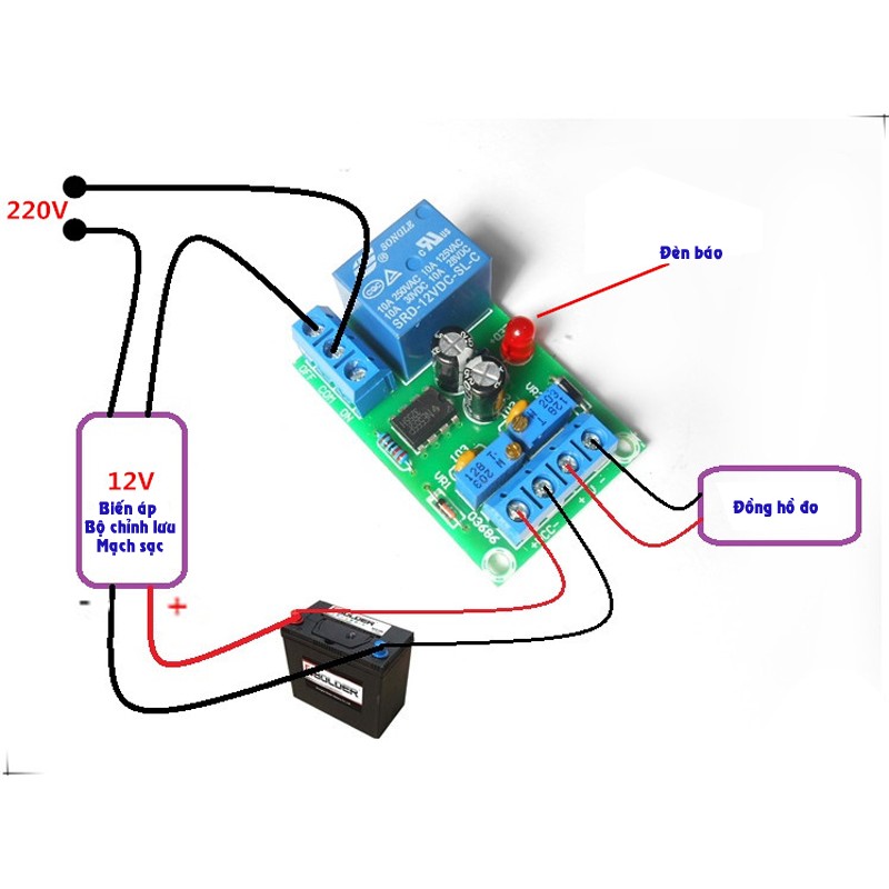Mạch bảo vệ sạc ắc quy 12V