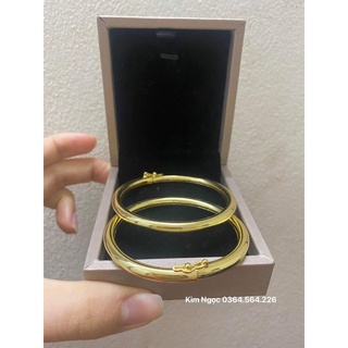 Lắc tay trơn, kiềng tay trơn tặng 1 nhẫn trơn mạ vàng cao cấp Kim ngọc Trang sức mạ vàng