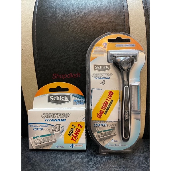 Dao cạo râu 4 lưỡi Schick Quattro titanium 4 lưỡi hàng chính hãng dksh