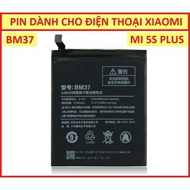 Pin Xiaomi Mi 5S Plus(BM37)có bảo hành