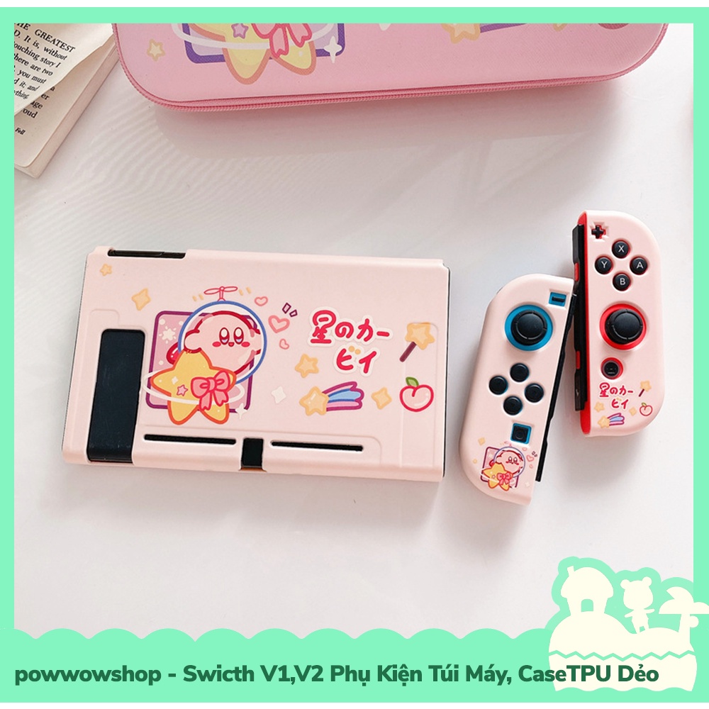 [Sẵn VN - Hỏa Tốc] Switch V1,V2 Phụ Kiện Túi Máy, Case Ốp TPU Dẻo Cho Máy Game Nintendo Switch V1,V2 Pink Kirby