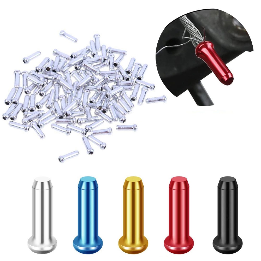 Đầu bọc dây cáp phanh xe đạp bằng nhôm nhiều màu sắc dễ lắp đặt