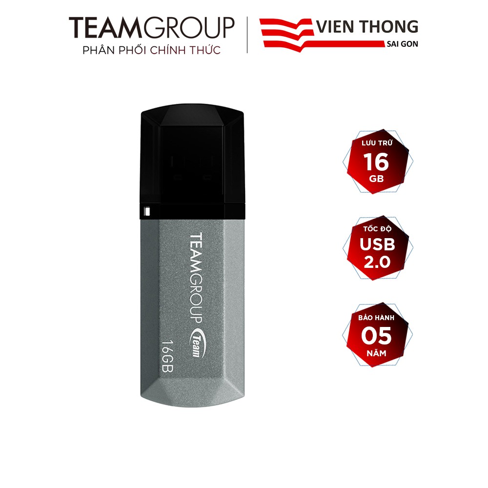 USB 2.0 Team Group C153 16GB (Xám) - Hãng phân phối chính thức | WebRaoVat - webraovat.net.vn