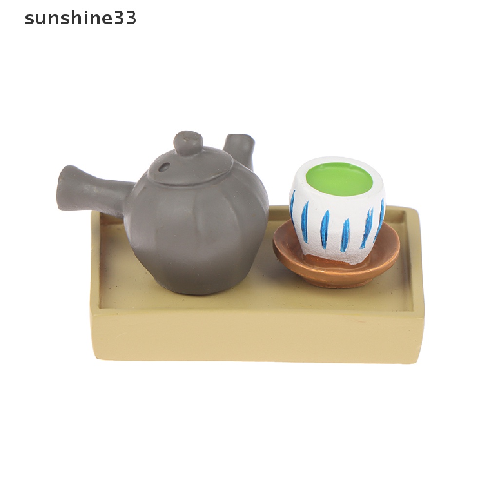 1 Bộ Ấm Trà Mini Bằng Nhựa Resin Tỷ Lệ 1: 12 Trang Trí Nhà Búp Bê