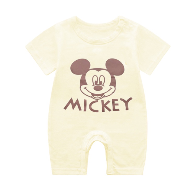 Bộ Áo Liền Quần Tay Ngắn Chất Liệu 100% Cotton In Họa Tiết Hoạt Hình Phong Cách Trung Hoa Cho Bé
