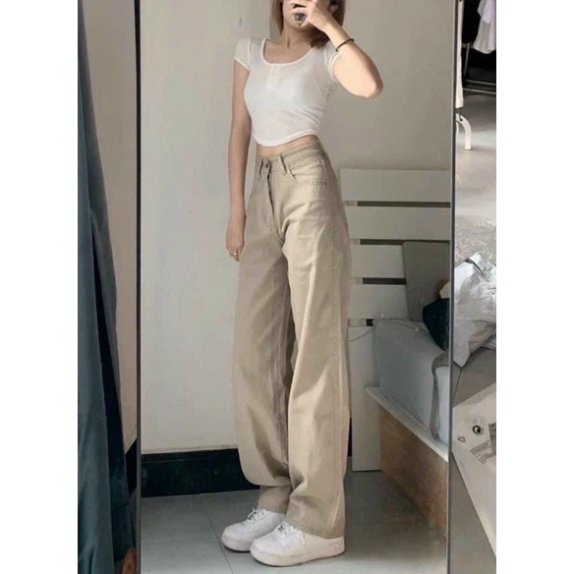 Quần Xuông Bò Màu Be Đủ Size